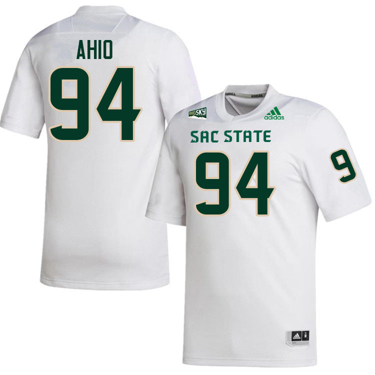 Ben Ahio SAC State Jersey,Sacramento State Hornets #94 Ben Ahio Jersey-White